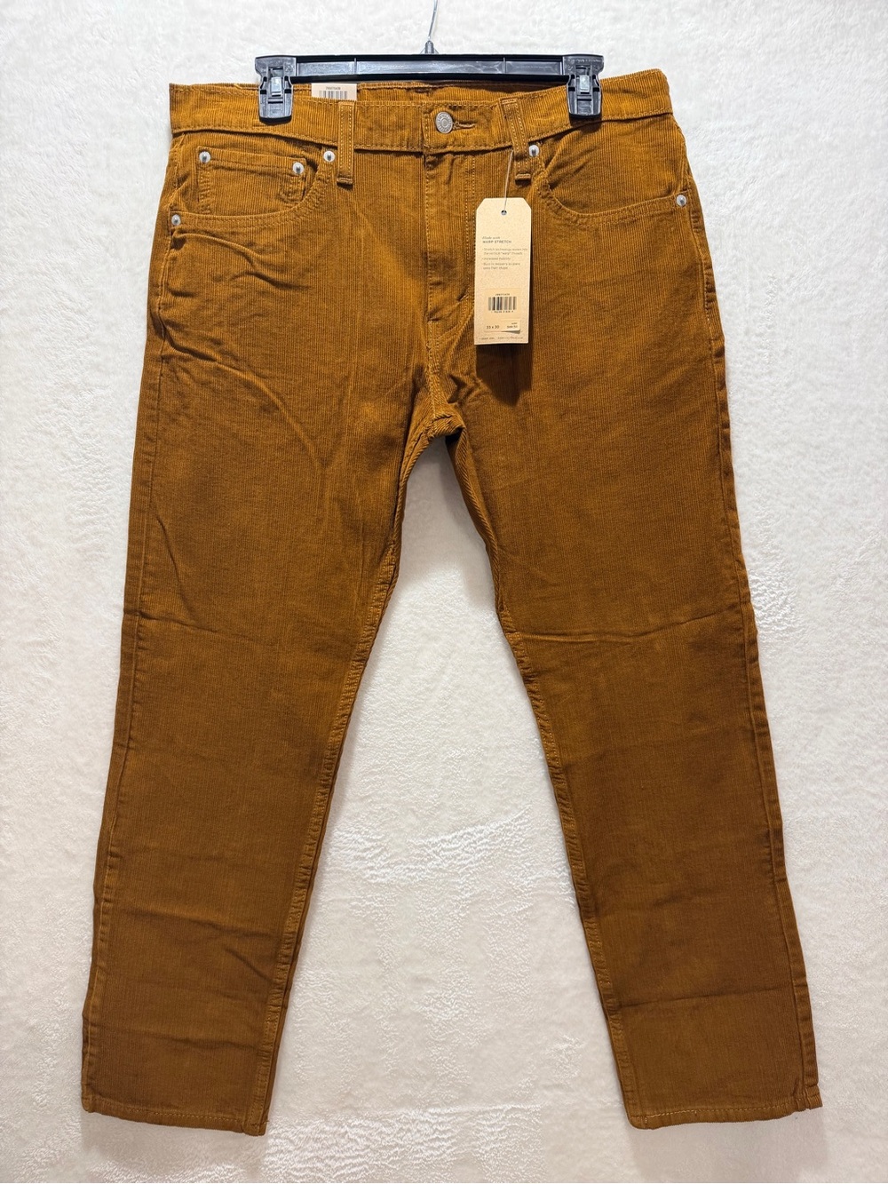 Levi’s 502 Regular Taper Corduroy Pants NWT Warp Stretch Brown 33x30 - Picture 6 of 14